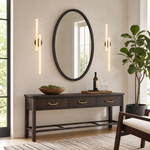 Linear Rod Crossed Alabaster Tubes Wall Sconce