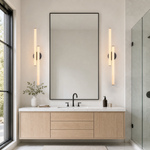 Linear Rod Crossed Alabaster Tubes Wall Sconce