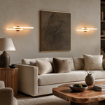 Linear Rod Crossed Alabaster Tubes Wall Sconce