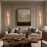 Linear Rod Crossed Alabaster Tubes Wall Sconce