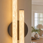Linear Rod Crossed Alabaster Tubes Wall Sconce