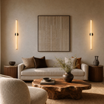 Linear Rod Extra Long Alabaster Tube Wall Sconce