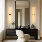 Linear Rod Extra Long Alabaster Tube Wall Sconce