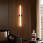 Linear Rod Extra Long Alabaster Tube Wall Sconce