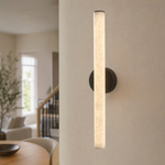 Linear Rod Medium Alabaster Tube Wall Sconce