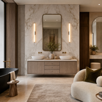 Linear Rod Slim Long Alabaster Stick Wall Sconce