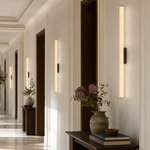 Linear Rod Slim Long Alabaster Stick Wall Sconce