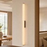 Linear Rod Slim Long Alabaster Stick Wall Sconce