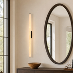 Linear Rod Slim Long Alabaster Stick Wall Sconce