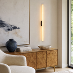 Linear Rod Slim Long Alabaster Stick Wall Sconce