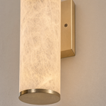 Linear Rod Tall Alabaster Column Wall Sconce