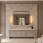 Linear Rod Tall Alabaster Column Wall Sconce