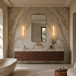 Linear Rod Tall Alabaster Column Wall Sconce
