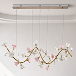 Lirio Brass Ceramic Linear Chandelier