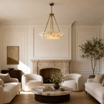 Lithmora Modern Brass Alabaster Pendant Light