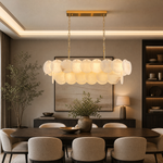 Long Combination Marble Slice Pendant Light Copper-L37'