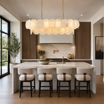 Long Combination Marble Slice Pendant Light Copper-L37'