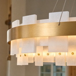 Long Combination Marble Slice Pendant Light Copper-L37'