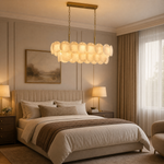 Long Combination Marble Slice Pendant Light Copper-L37'