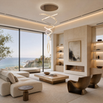Long Spiral Crystal Chandelier with Stainless Steel Frame