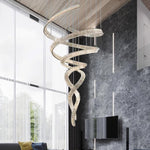 Elegant Long Spiral Crystal Chandelier with Stainless Steel Frame
