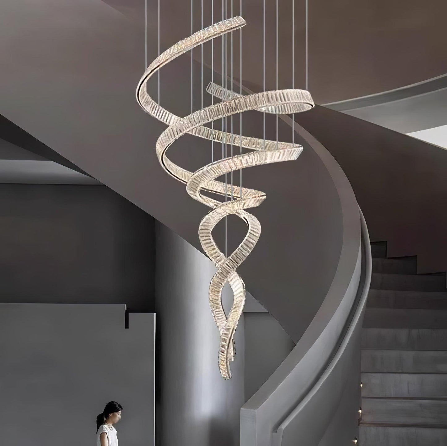 Long Spiral Crystal Chandelier - YIOSI