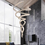 Elegant Long Spiral Crystal Chandelier with Stainless Steel Frame