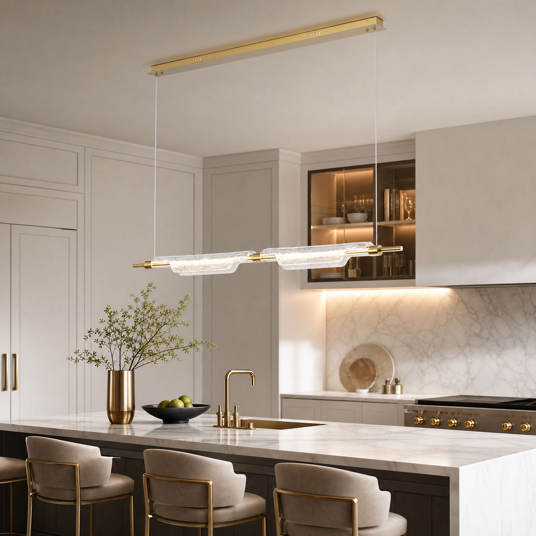 Luce Aurora Glass Linear Chandelier