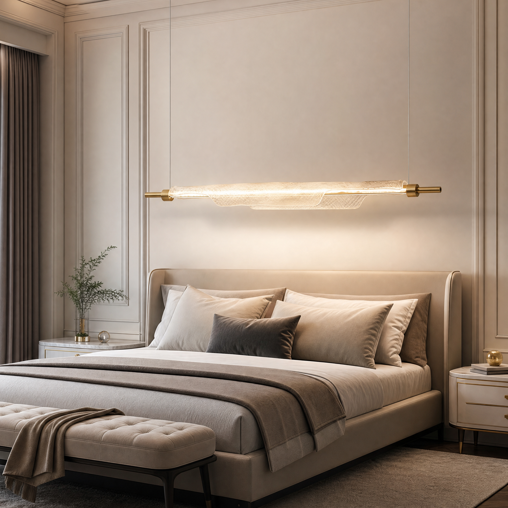 Luce Aurora Glass Linear Chandelier