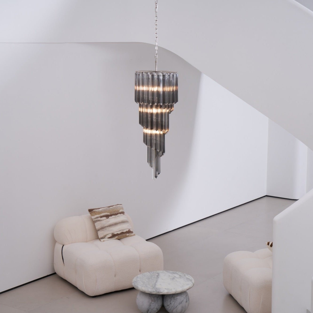 Lucente Noir Spiral Chandelier - YIOSI