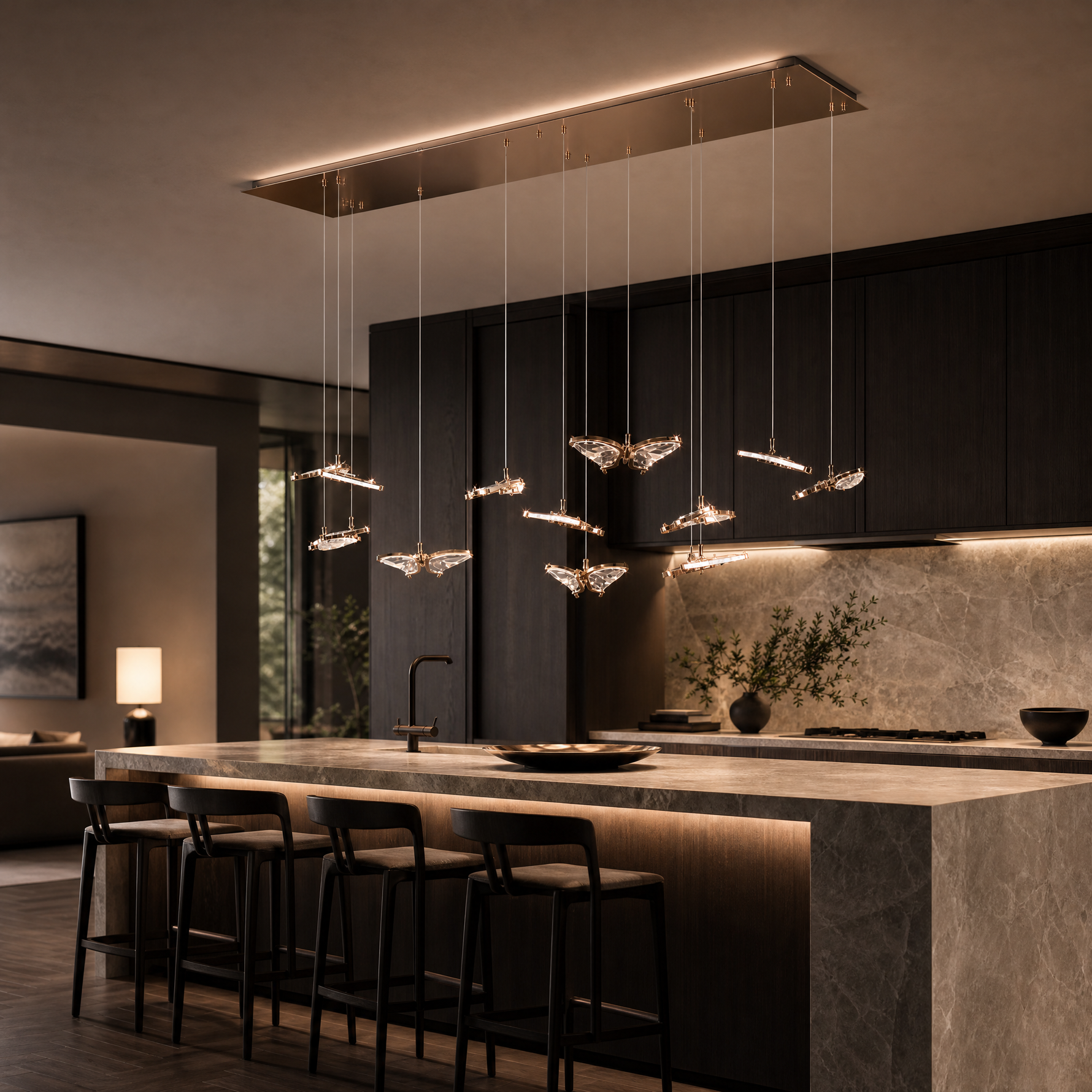 Lume Acrylic Rectangular Chandelier
