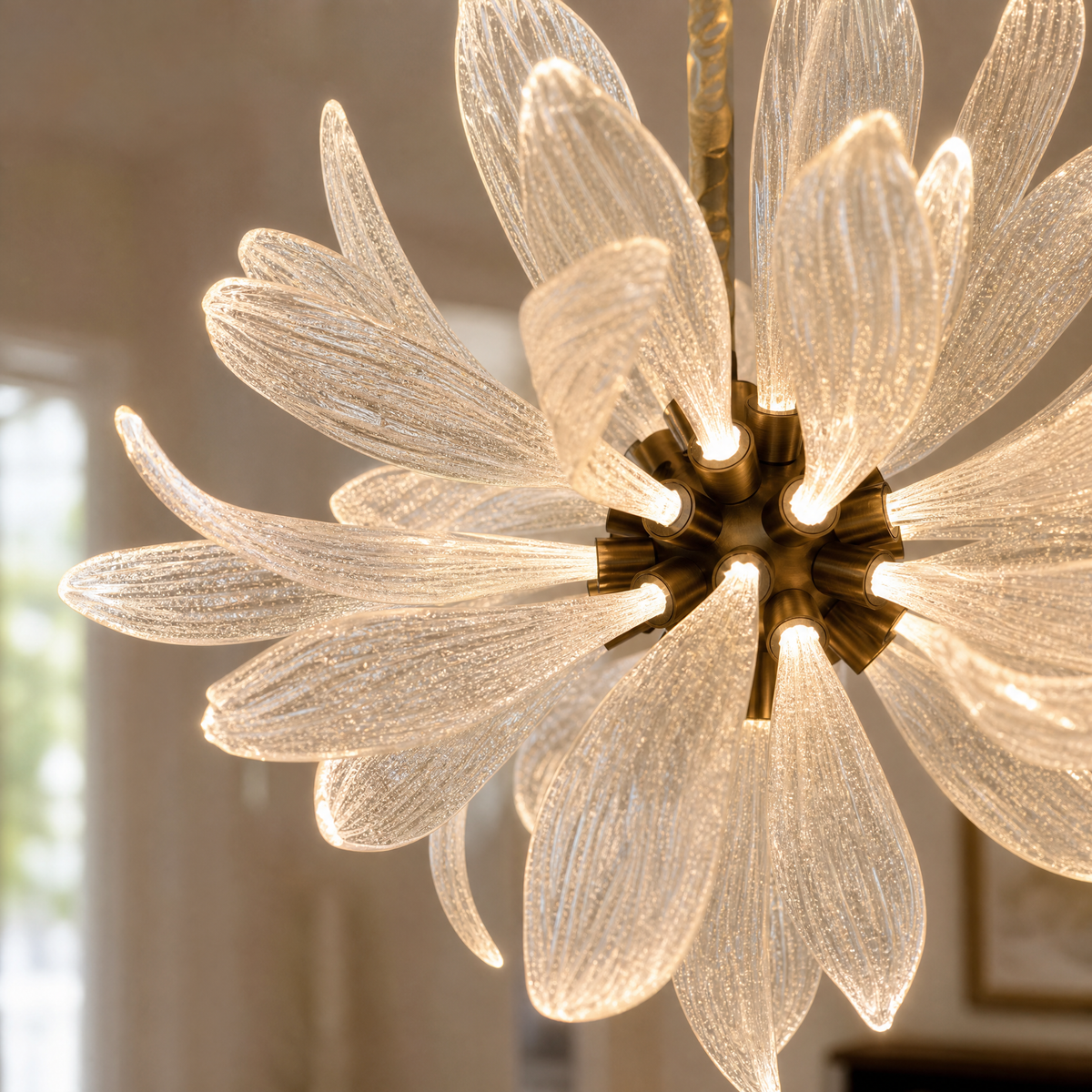 LumiBloom Crystal Flower Chandelier