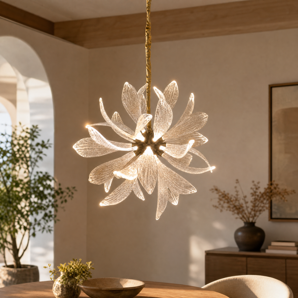 LumiBloom Crystal Flower Chandelier
