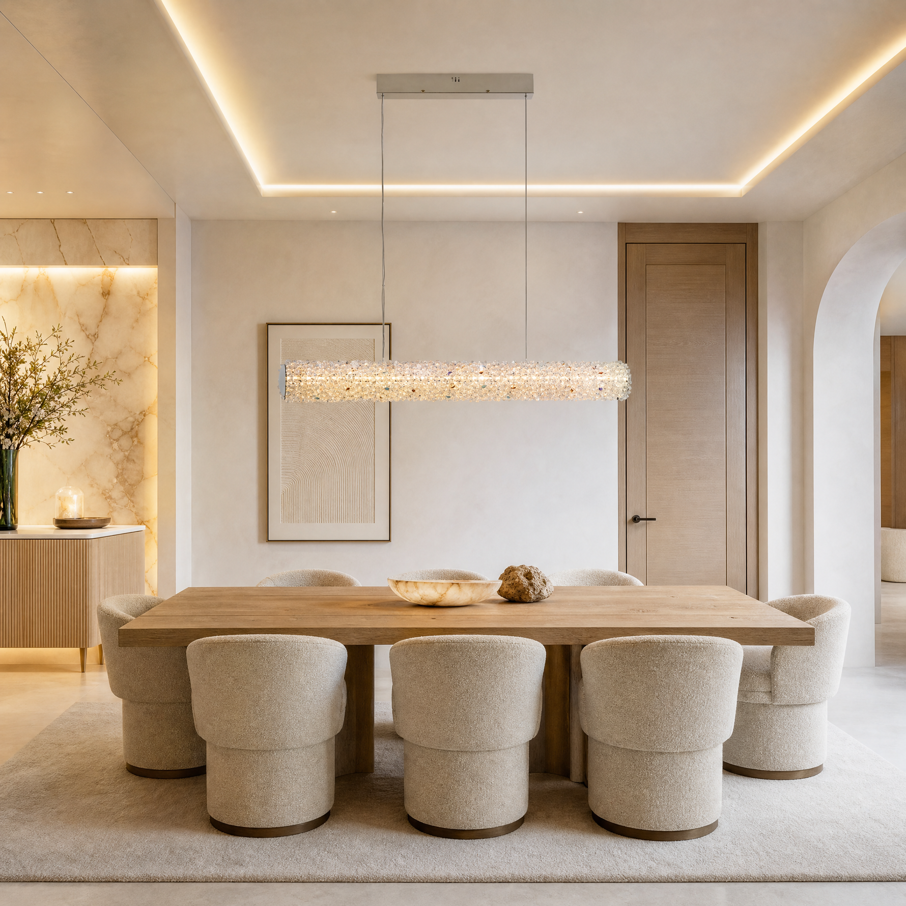Lumina Crystal Linear Pendant Chandelier