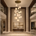 Luminous Cube Cluster Chandelier