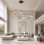 Luminous Cube Modern Multi-Tier Cluster Chandelier