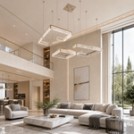 Luminous Cube Modern Multi-Tier Cluster Chandelier