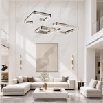Luminous Cube Modern Multi-Tier Cluster Chandelier