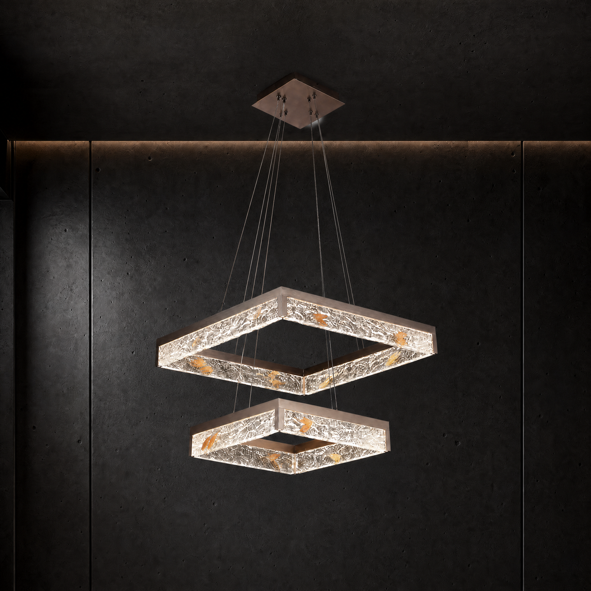 Luminous Cube Modern Sculptural Pendant Light