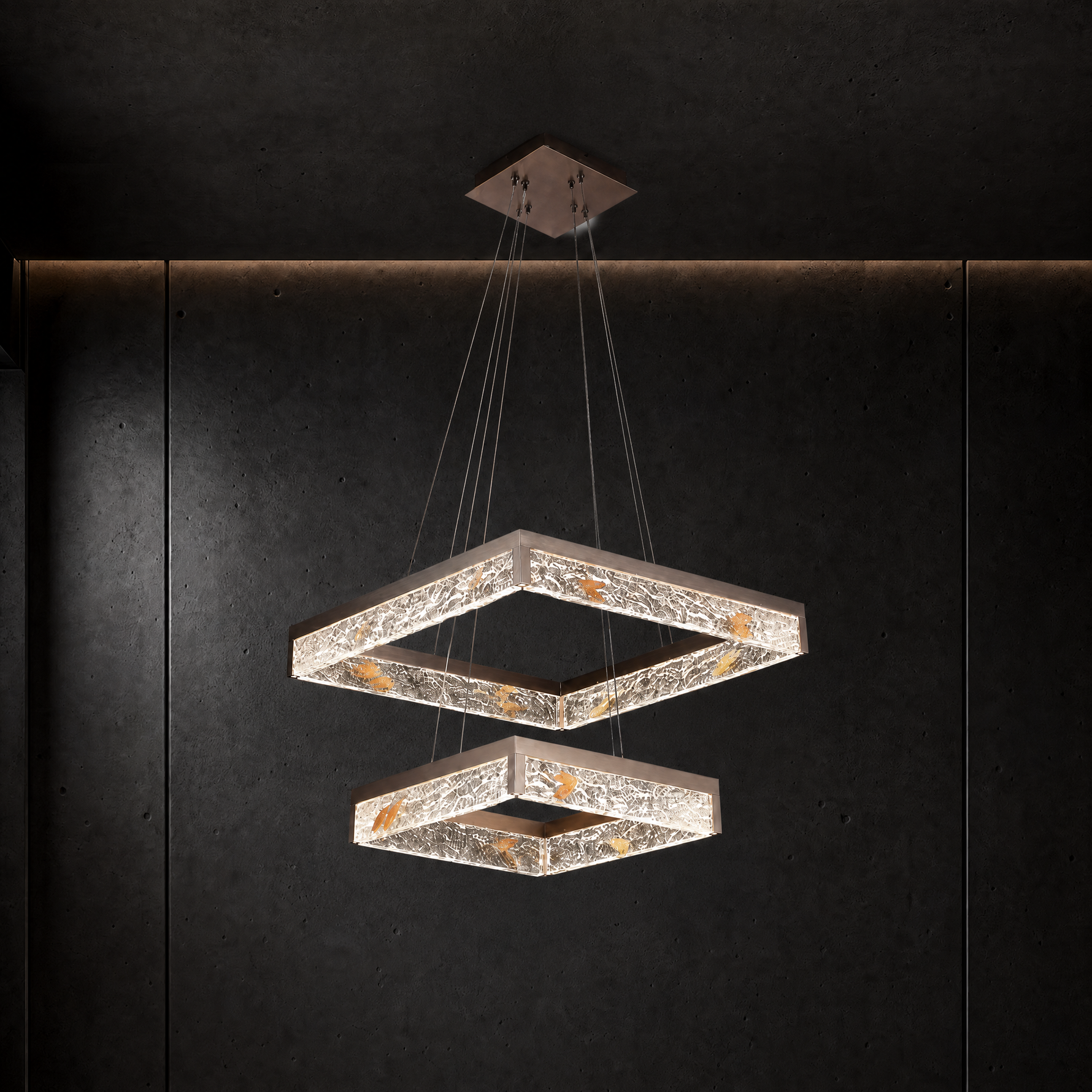 Luminous Cube Modern Sculptural Pendant Light