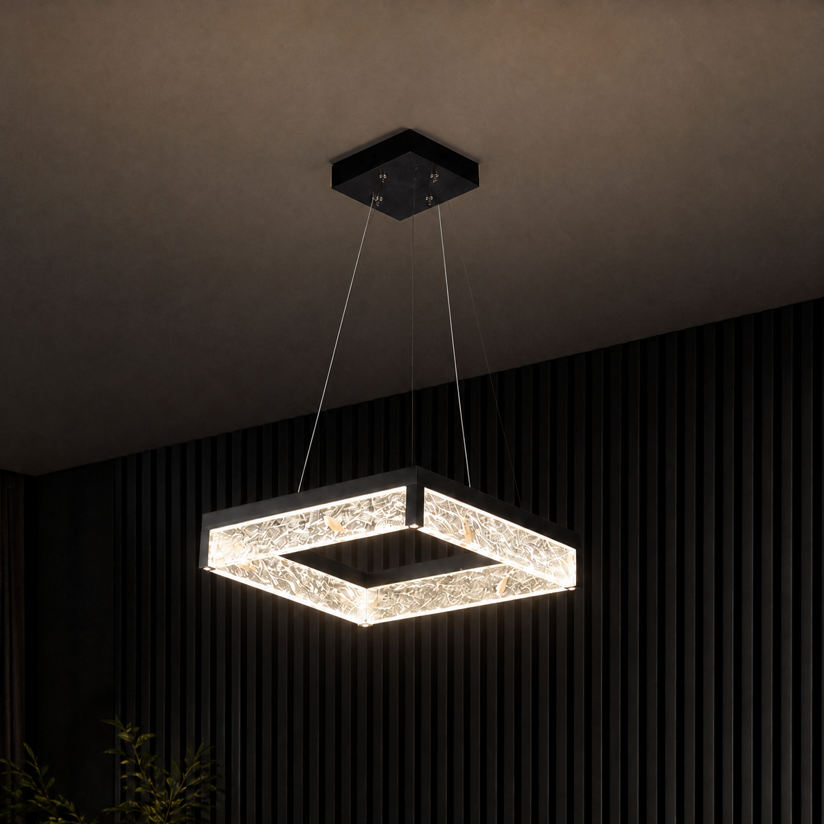 Luminous Cube Modern Sculptural Pendant Light