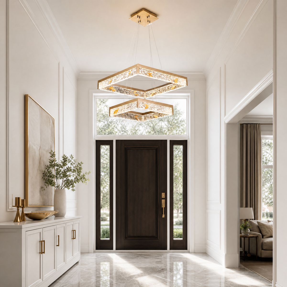 Luminous Cube Modern Sculptural Pendant Light