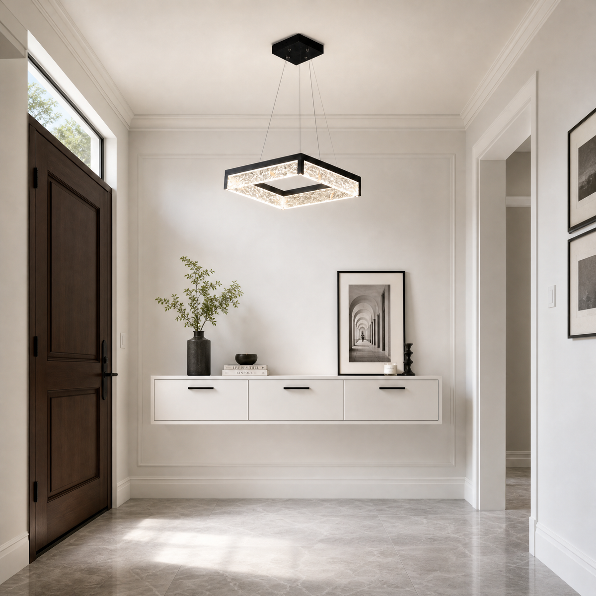 Luminous Cube Modern Sculptural Pendant Light