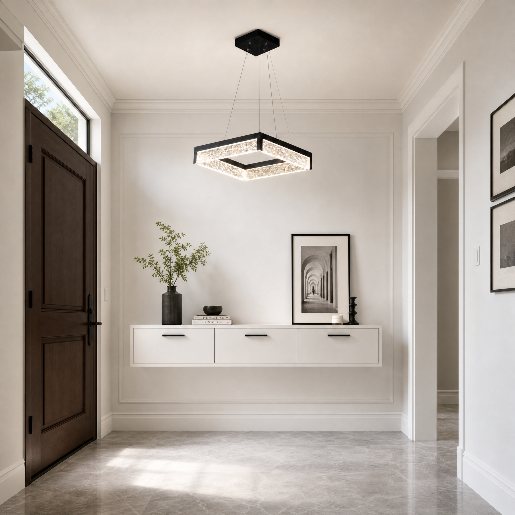 Luminous Cube Modern Sculptural Pendant Light