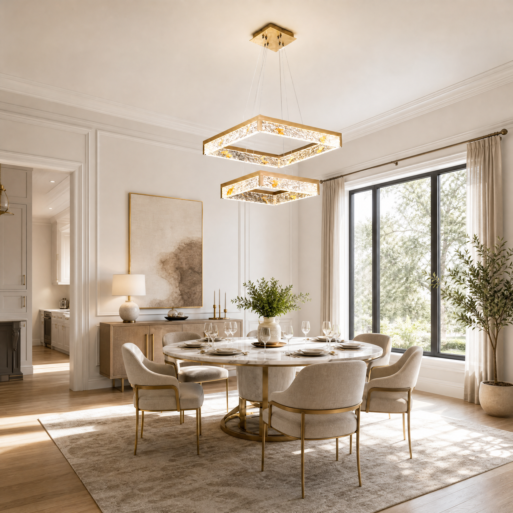 Luminous Cube Modern Sculptural Pendant Light