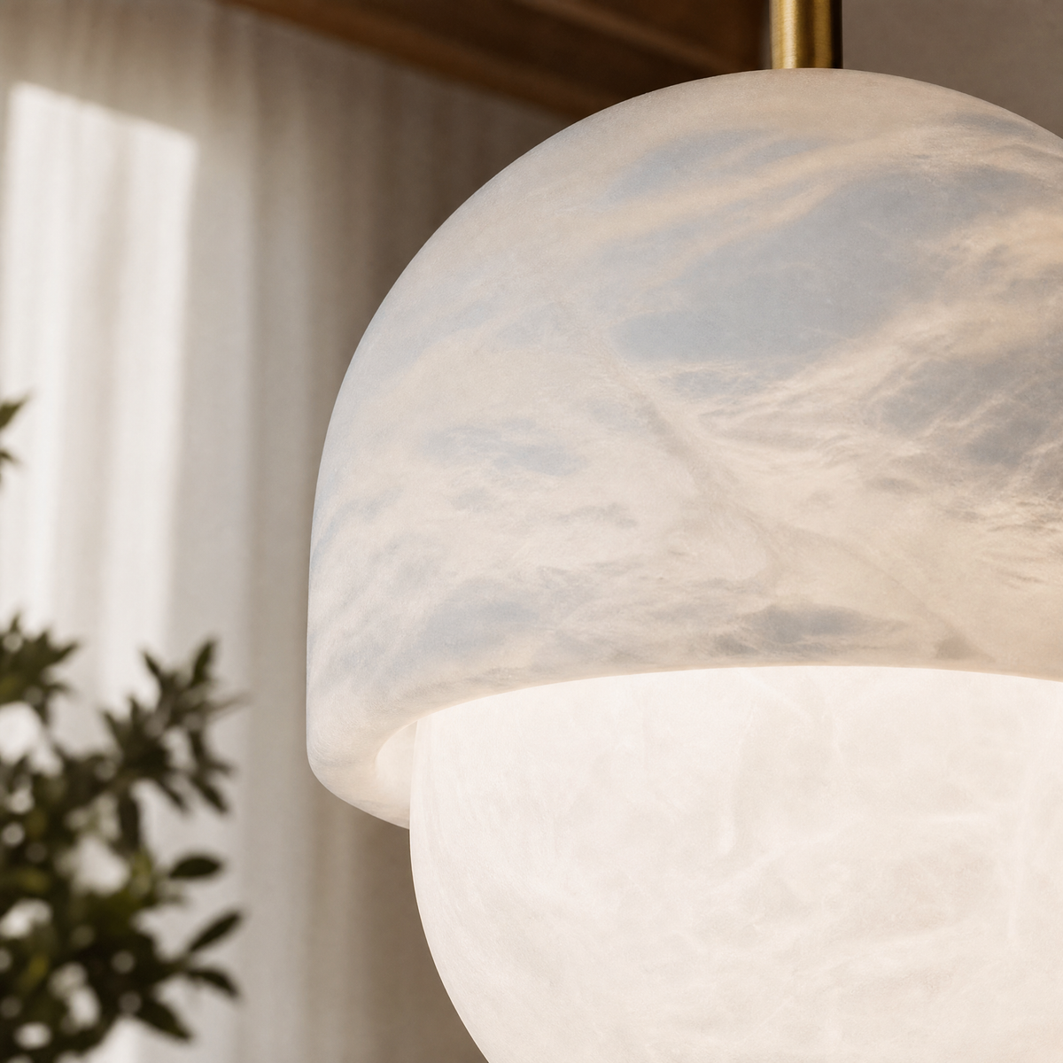Luna Alabaster Globe Pendant Light
