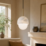 Luna Alabaster Globe Pendant Light