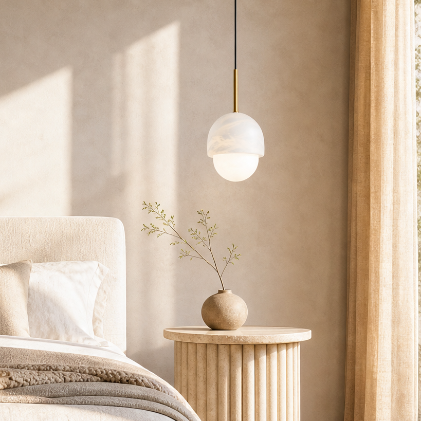 Luna Alabaster Globe Pendant Light