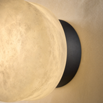 Luna Disc Medium Orb Alabaster Black Wall Sconce