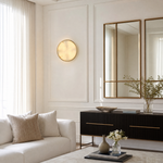 Luna Disc Oversized Flush Alabaster Wall Sconce